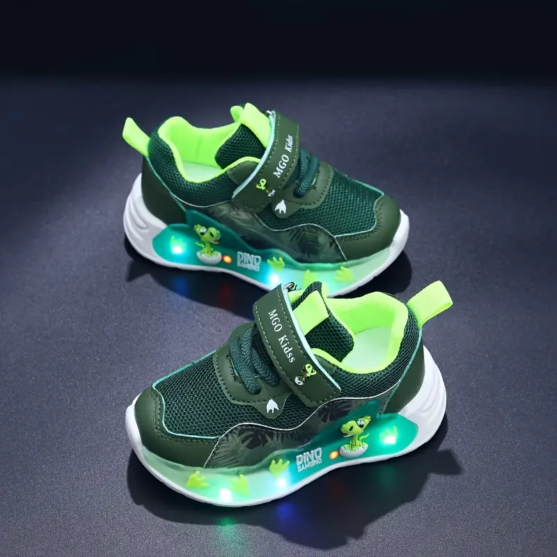 Baskets enfant LED dinosaures – sneakers lumineux garçon fille antichoc – Image 6