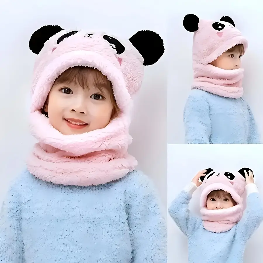 Bonnet d’hiver enfant avec tour de cou – motif animal doux et chaud – Image 7