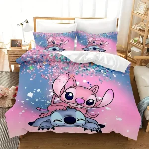 Parure de lit Stitch Disney – housse de couette 2 ou 3 pièces motif mignon