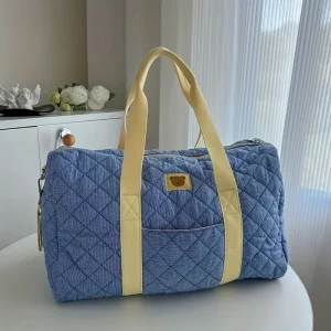 Sac à langer matelassé multifonction – tissu teddy lavable, grande capacité