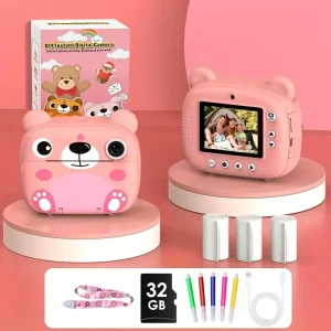 Appareil photo instantané enfant à impression thermique – double objectif et selfie