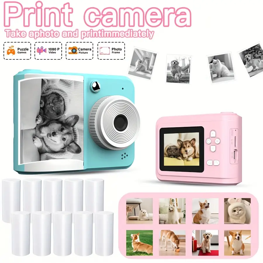Appareil photo instantané enfant numérique – double objectif, carte SD incluse – Image 2