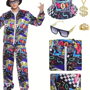 Lot de 6 costumes rétro années 80 pour homme – style hip-hop et survêtement