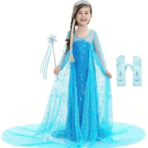 Robe princesse fille en tulle avec accessoires – déguisement carnaval ou fête