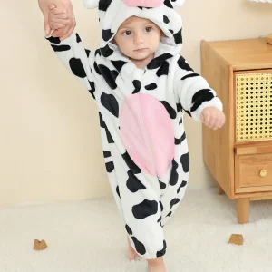 Combinaison déguisement bébé animal mignon avec capuche – douce et confortable