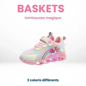 Baskets Lumineuses Enfant – Reine des Neiges LED – Fille 2-10 ans
