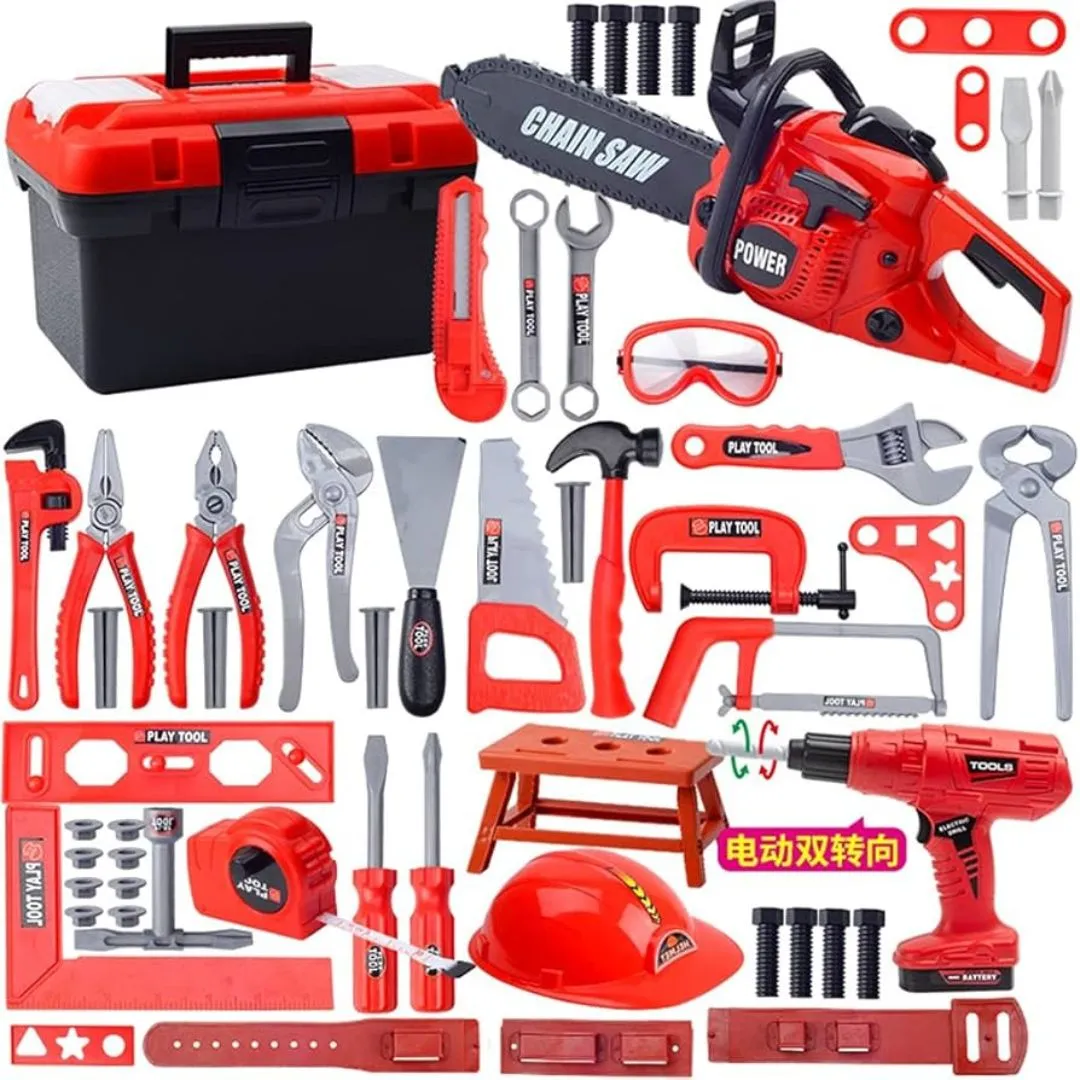 Caisse a outils enfant – Jeu éducatif en bois pour petits bricoleurs – Développe motricité et imagination – Image 3