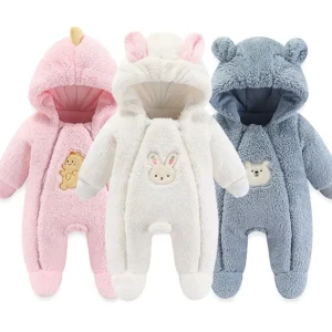 Combi pilote bebe fille – Hiver chaud & confort absolu – Doublure douce, capuche fourrée, style cocooning