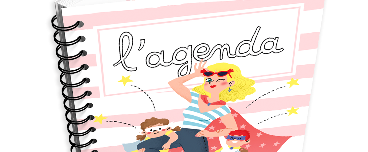 Agenda Nounou rayé rose – 6 enfants – Image 2