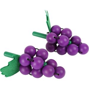 Aliments – Six grappes de raisin en bois
