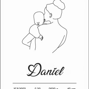 Affiche de naissance minimaliste et moderne