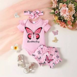 Ensemble Été Papillon pour Bébé Fille