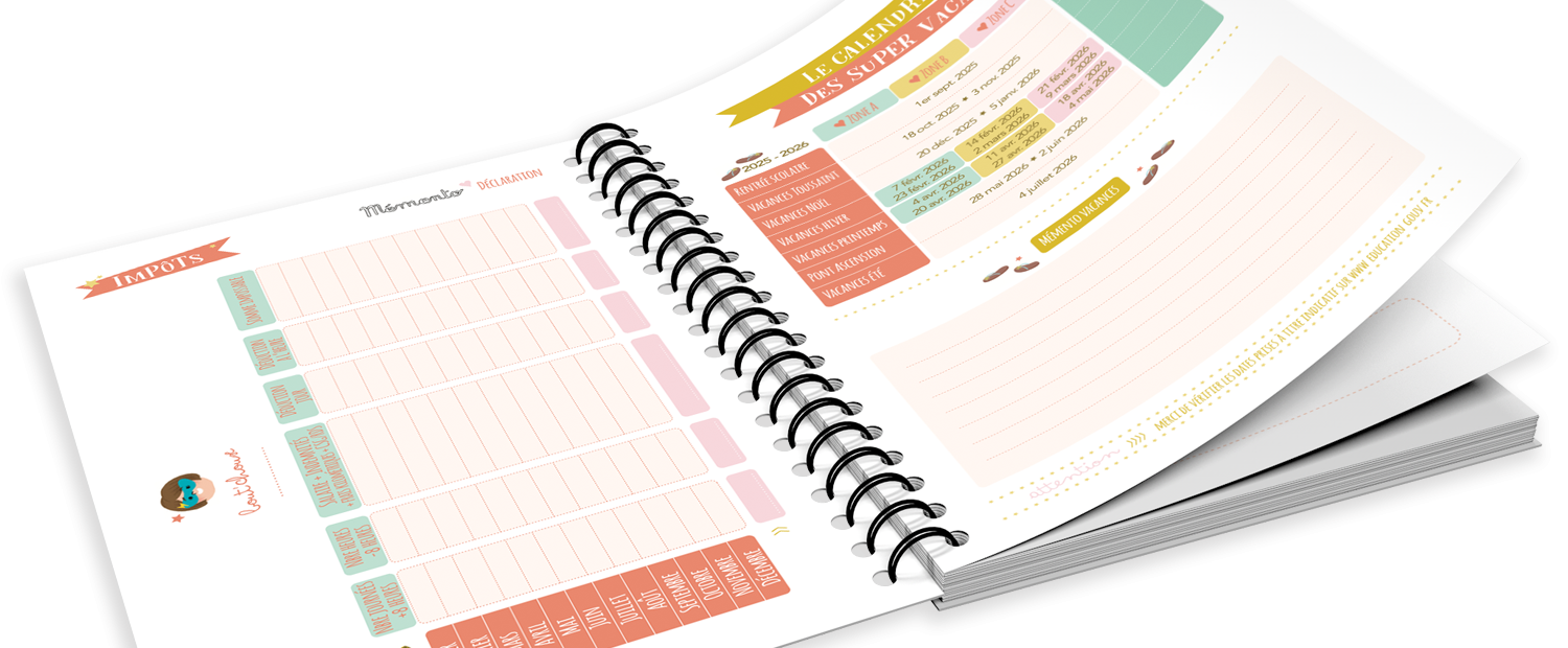 Agenda Nounou rayé rose – 6 enfants – Image 8