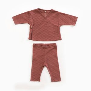 Ensemble gilet et pantalon rouille