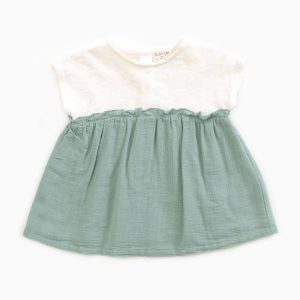 Robe bicolore – Blanc et vert