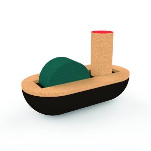 Bateau à vapeur en liège