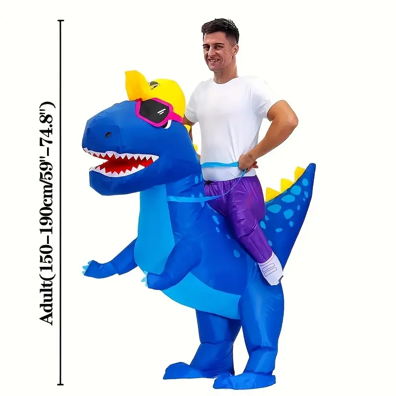 Costume dinosaure gonflable avec lunettes de soleil Bleues – effet garanti – Image 4