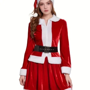 Robe de Noël enfant – déguisement festif élégant avec jupe en tulle et nœud satin