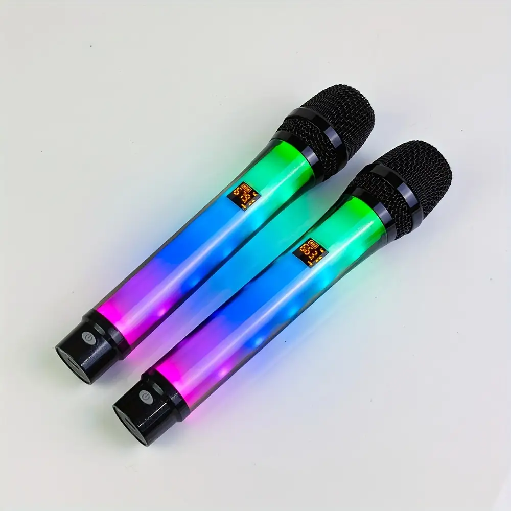 Microphone sans fil rétro à LED – changement de couleur et haut-parleur intégré – Image 5