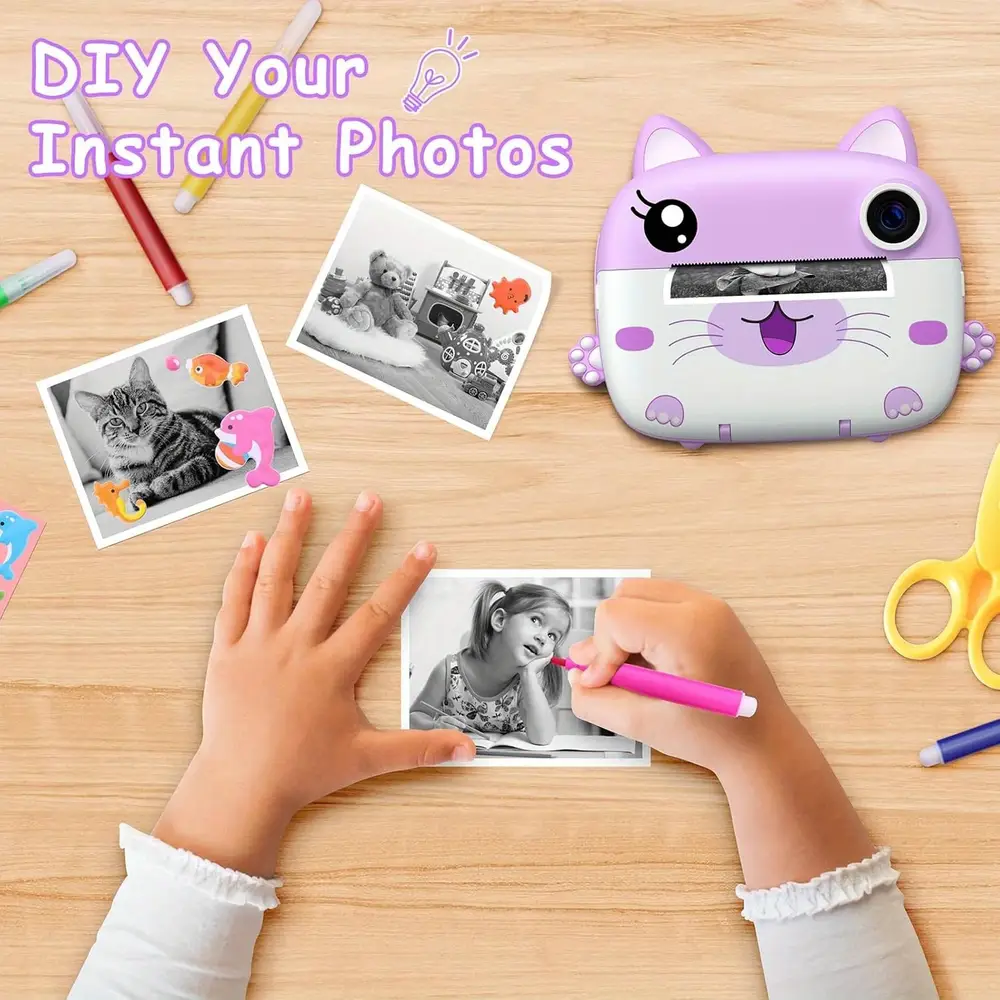 Appareil photo instantané enfant avec selfie et impression thermique – 32 Go inclus – Image 2