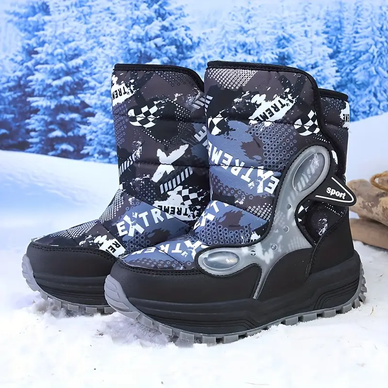Bottes de neige enfant imperméables à motifs – doublées chaud pour l’hiver – Image 8