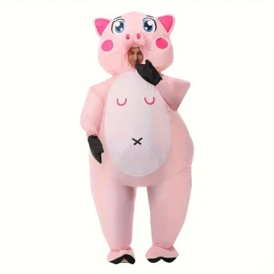 Costume gonflable cochon rose – déguisement drôle adulte pour fête et carnaval