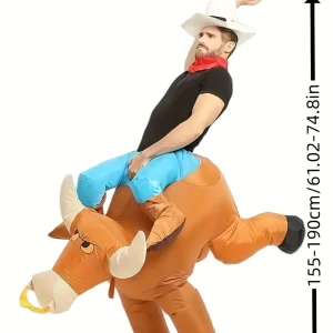 Costume gonflable taureau adulte – déguisement humoristique pour fête et carnaval