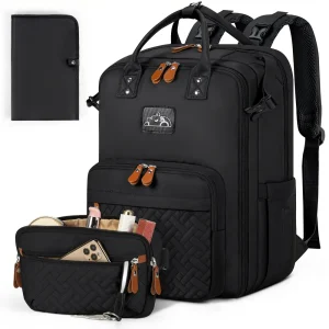 Sac à dos à langer multifonction avec pochette amovible – idéal voyage et sortie