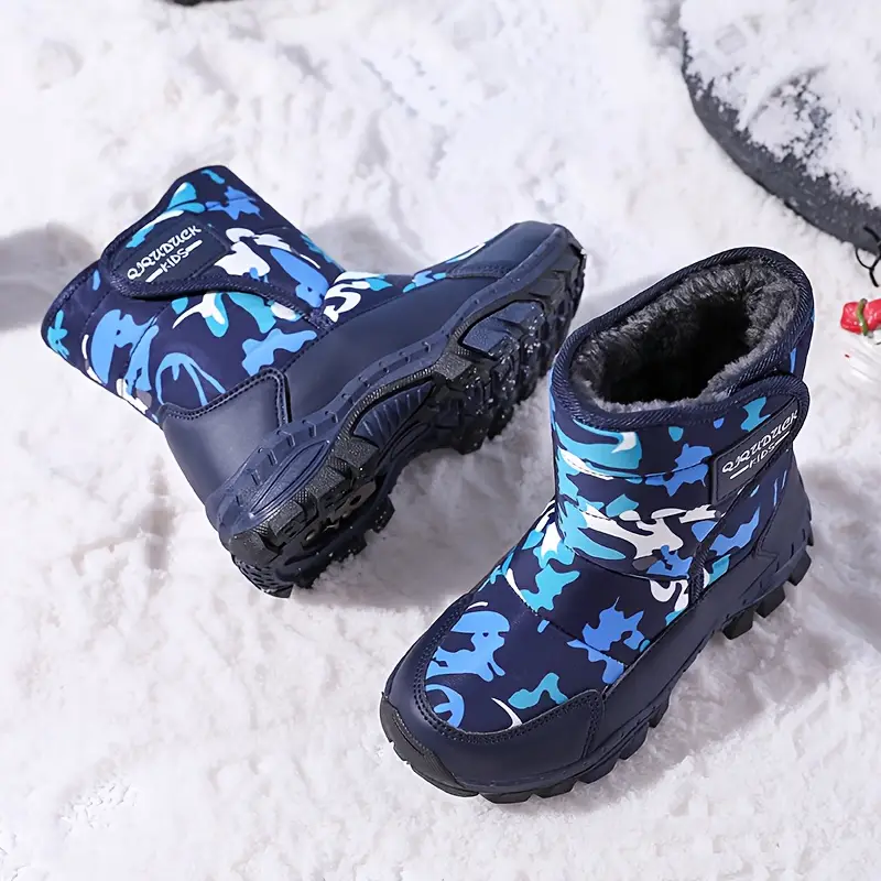Bottes de neige enfant camouflage imperméables – chaleur et confort hivernal – Image 3