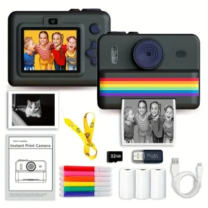 Appareil photo instantané enfant – Caméra numérique HD avec jeux intégrés