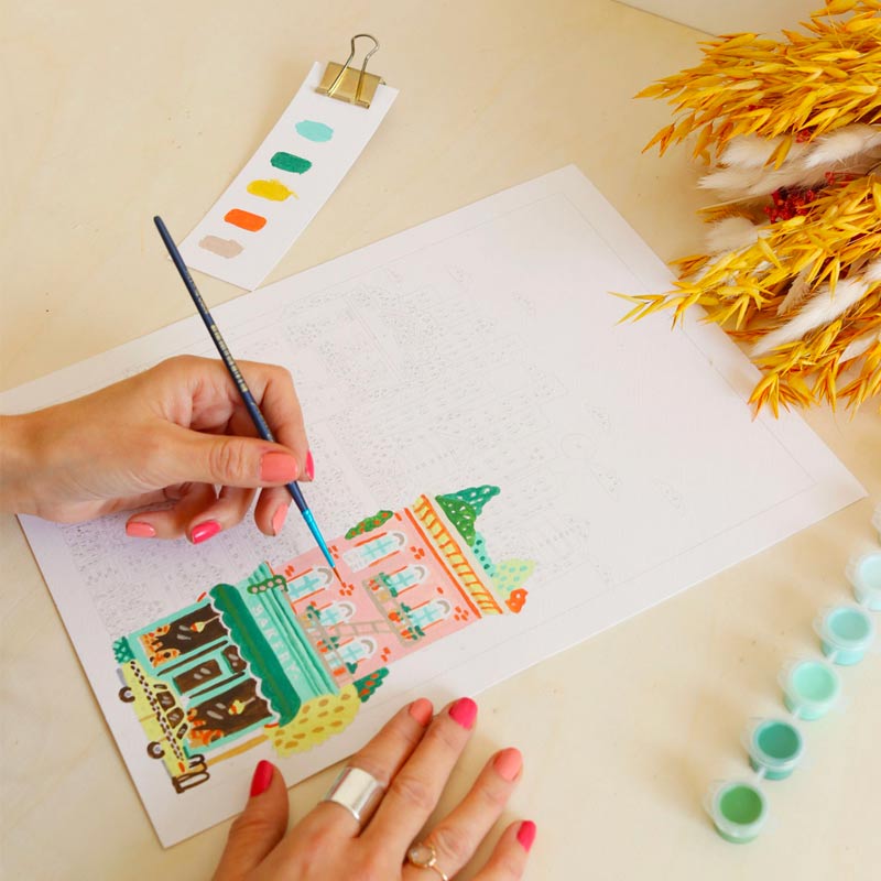 Set Peinture au Numéro Petit Pinceau, New-York – Image 2