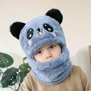 Bonnet d’hiver enfant avec tour de cou – motif animal doux et chaud