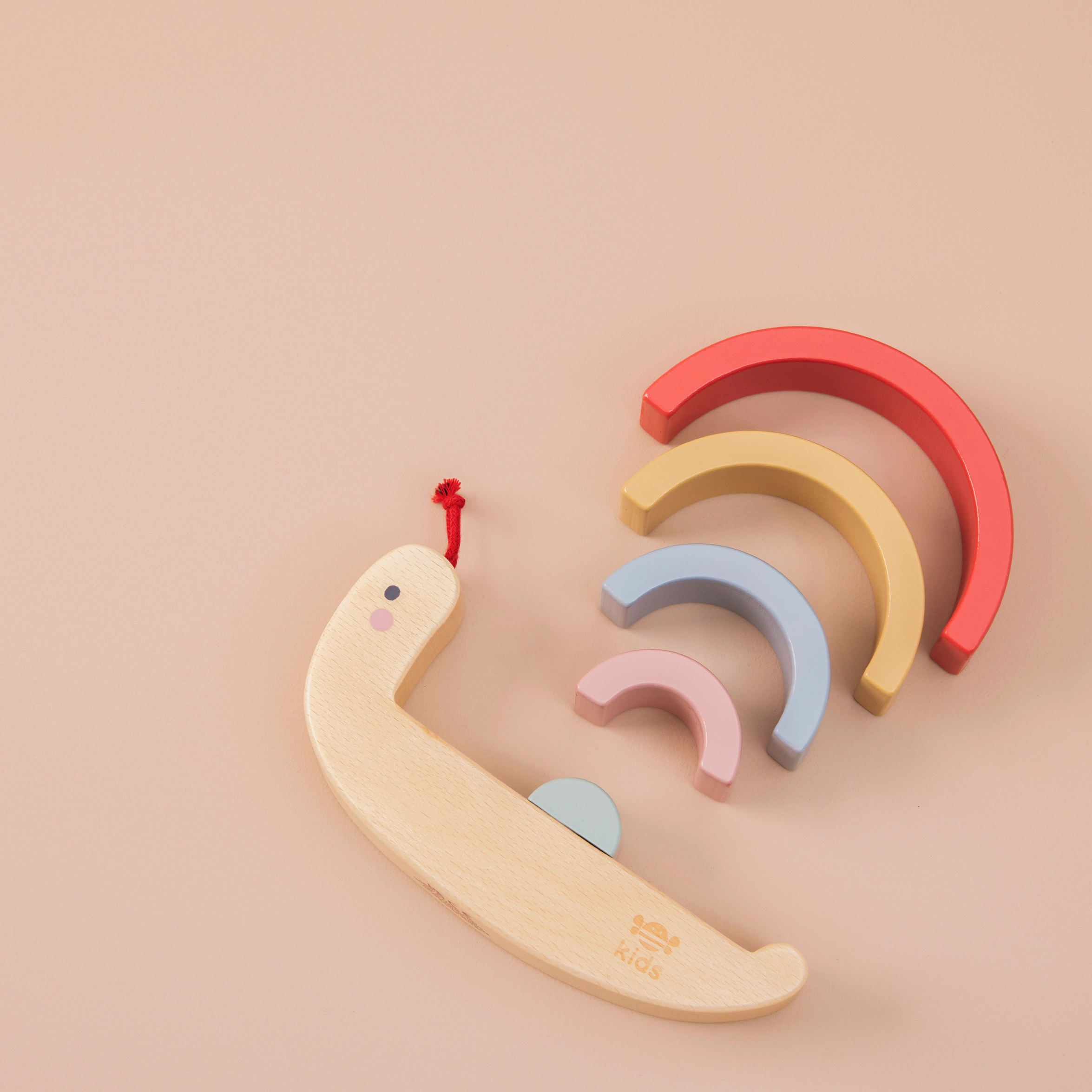 Jouet bois à empiler – Escargot arc-en-ciel éducatif pour bébé – Image 4