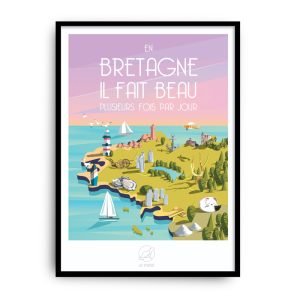 Affiche « En Bretagne il fait beau plusieurs fois par jour », La Loutre