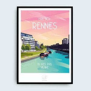 Affiche « Mais non Rennes tu n&rsquo;es pas Vilaine », 42 x 59,4 cm, La Loutre
