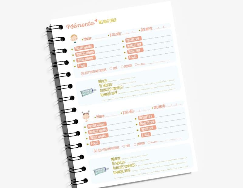 Agenda nounou bouquet- 6 enfants – Image 4