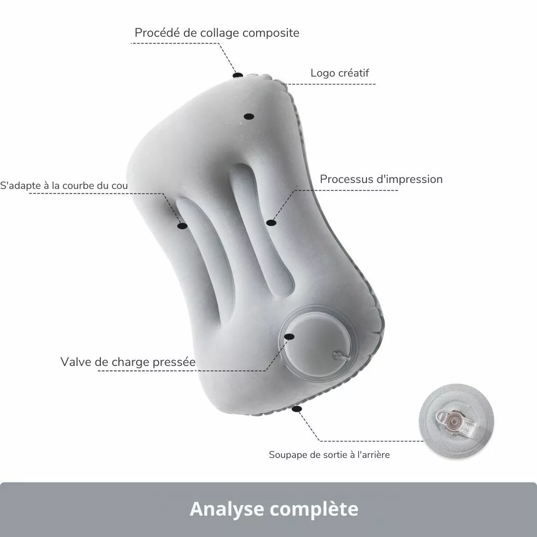 Appui-tête gonflable pour tente de camping – Confort ergonomique ultra-léger pour nuits réparatrices en pleine nature – Image 6