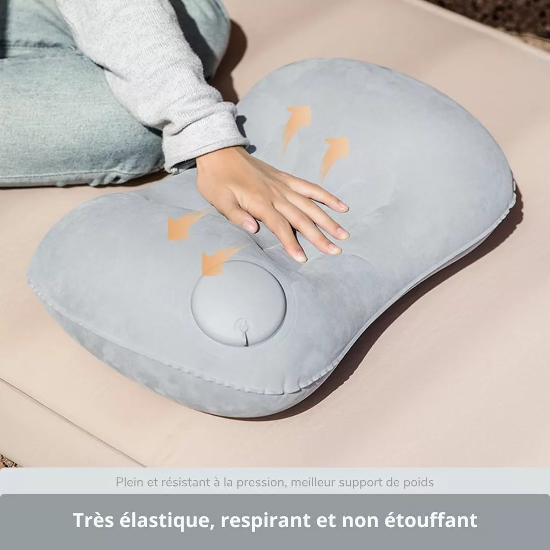 Appui-tête gonflable pour tente de camping – Confort ergonomique ultra-léger pour nuits réparatrices en pleine nature – Image 4
