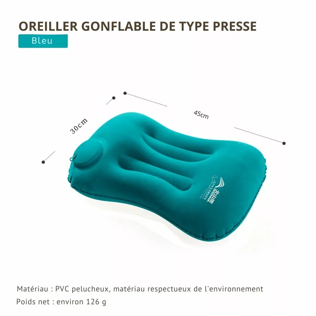 Appui-tête gonflable pour tente de camping – Confort ergonomique ultra-léger pour nuits réparatrices en pleine nature – Image 7