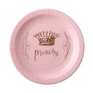 Lot de 6 assiettes roses Princesse