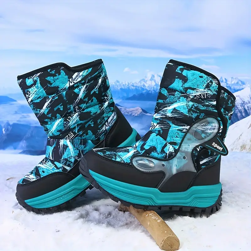 Bottes de neige enfant imperméables à motifs – doublées chaud pour l’hiver – Image 5