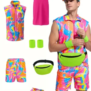 Déguisement vintage homme 6 pièces – Costume années 80 idéal soirée à thème