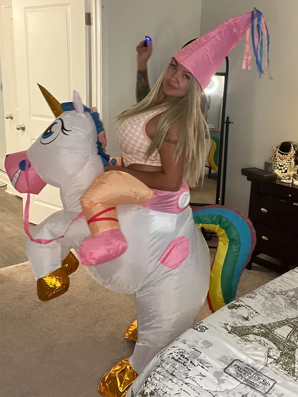 Costume gonflable licorne adulte – déguisement original pour soirée ou carnaval – Image 5