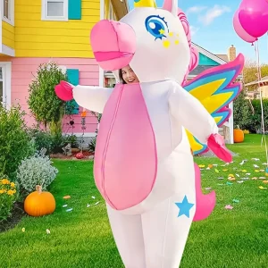 Costume licorne gonflable adulte avec ailes – déguisement original fête carnaval
