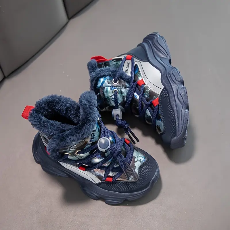 Bottes de neige fille fourrées polaire – montantes confort avec lacets élastiques – Image 8