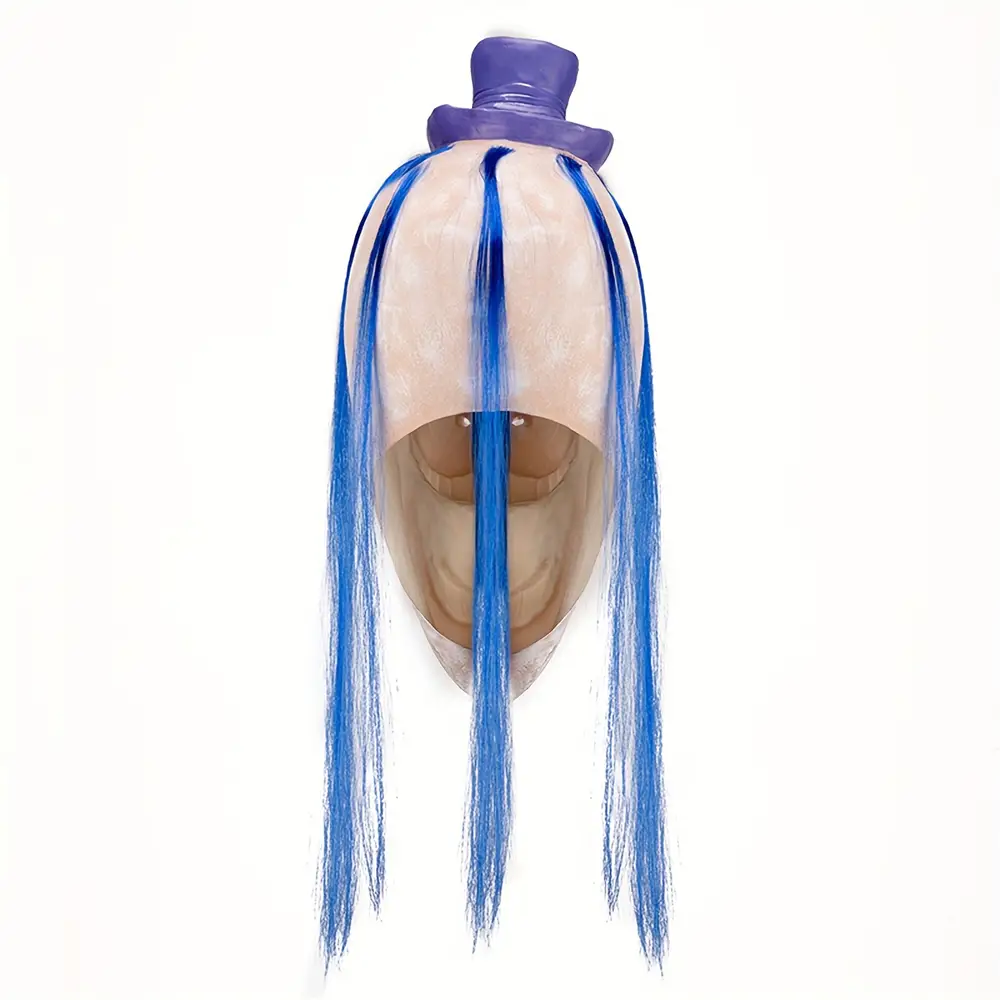 Masque de clown effrayant avec chapeau et perruque – déguisement Halloween réaliste – Image 7