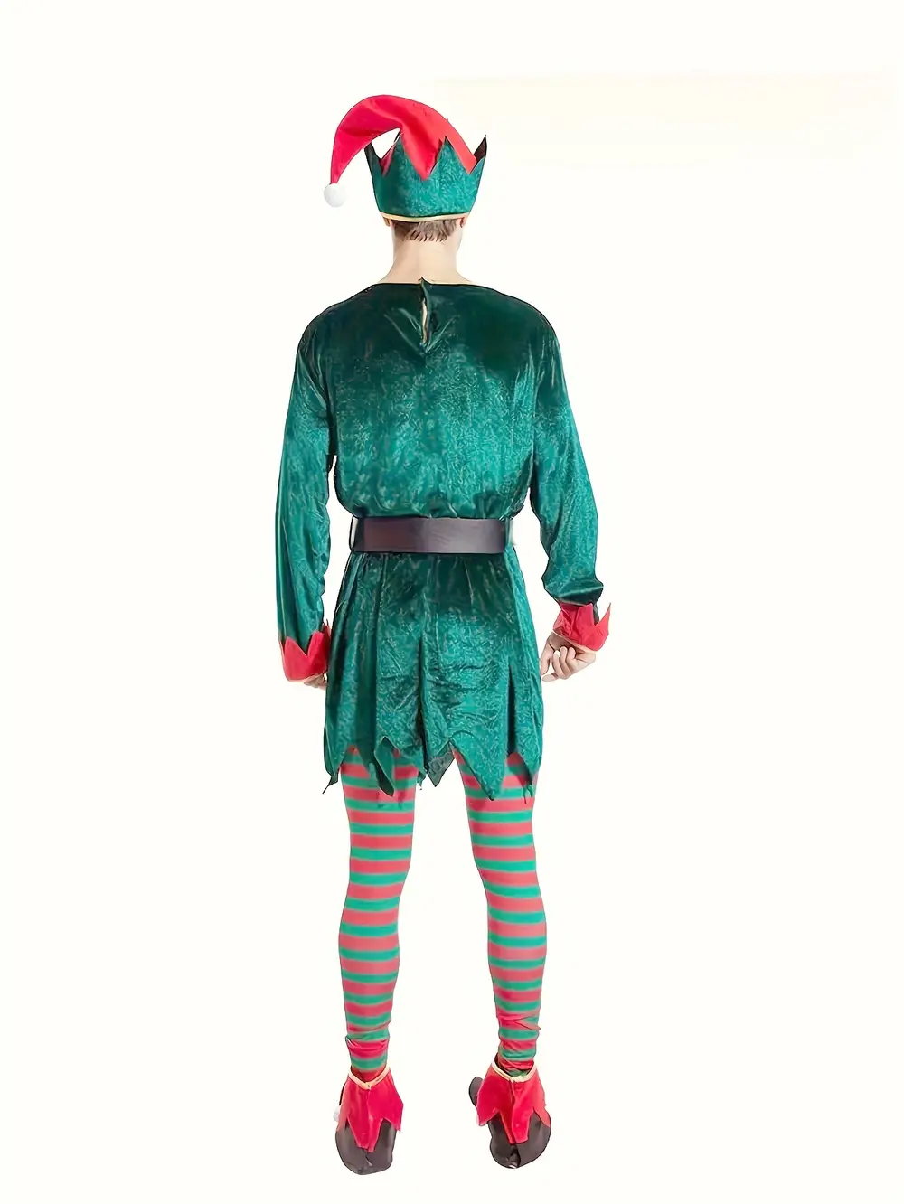 Costume de lutin de Noël en polyester avec ceinture – tenue festive roleplay – Image 2