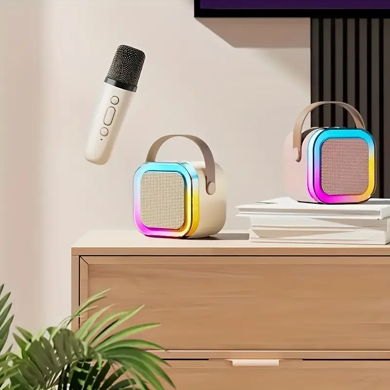 Mini haut-parleur Bluetooth avec changement de voix et lumière LED intégrée – Image 3