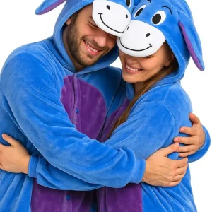 Pyjama kigurumi âne avec capuche et poches – déguisement doux type cosplay