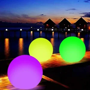 Ballon géant lumineux rechargeable sans fil – Ambiance magique en extérieur – LED multicolore étanche pour jardin, terrasse ou piscine